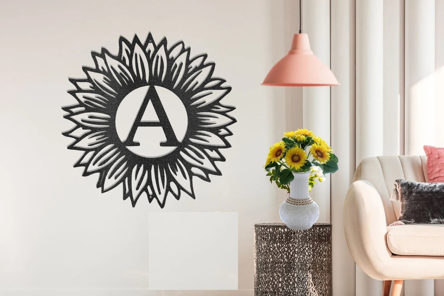 Wall | Sunflower Initial | Steel Sign